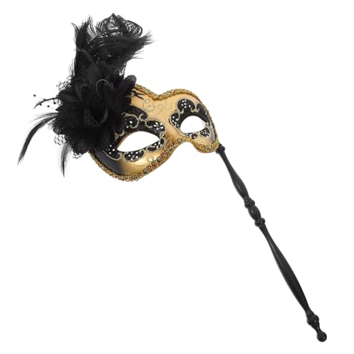 ROMISBABA Venezianische Maske mit Stick Verzierung Karneval Maske für Damen Herren Cosplay Party Kostüm Accessoire Langlebig und Auffällig von ROMISBABA