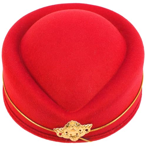 ROMISBABA Wollene Stewardess Mütze Airline Attendant Hut Klassisches Design Cosplay Kostüm Zubehör Eleganter Beret für Party Bühnenauftritte und Verkleidung ROMISBABA Wollene Stewardess Mütze Airline Attendant Hut Klassisches Design Cosplay Kostüm Zubehör Eleganter Beret für Party Bühnenauftritte und Verkleidung von ROMISBABA
