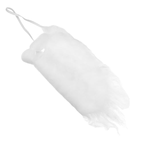 ROMISBABA und Perücke Weiß Lockiger Elastischer Vollbart mit Schnurrbart für Santa Claus Kostüm Karneval Weihnachtsfeier Weihnachtsmann Verkleidung Zubehör von ROMISBABA