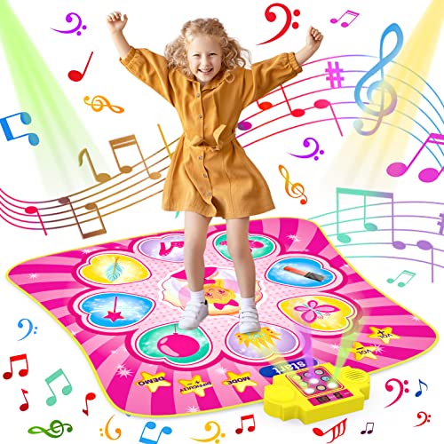 RONIPIC Kinder Tanzmatte für ab 3 4 5 6 7 8 9 10+ Jahre, Musik Tanzpad mit LED Lichtpfeile für Mädchen, Elektronisch Tanzmatte Spielzeuge mit 3 Spielmodi und Anti-Rutsch Material RONIPIC Kinder Tanzmatte für ab 3 4 5 6 7 8 9 10+ Jahre, Musik Tanzpad mit LED Lichtpfeile für Mädchen, Elektronisch Tanzmatte Spielzeuge mit 3 Spielmodi und Anti-Rutsch Material von RONIPIC