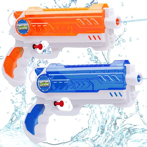 RONSTONE 2 Pack Wasserpistole Kinder, 280ML wasserpistolen mit 9 Meter Reichweite, Outdoor Garten Strand Sommer Party Schwimmbad Spiele Spielzeug für Jungen Mädchen von RONSTONE