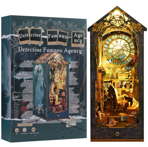 RONSTONE Book Nook Kit - DIY Miniatur Puppenhaus Booknook Kit mit Led-Licht - Detektei 3D Bücherregal Puzzle Booknook Insert Decor für Erwachsene RONSTONE Book Nook Kit - DIY Miniatur Puppenhaus Booknook Kit mit Led-Licht - Detektei 3D Bücherregal Puzzle Booknook Insert Decor für Erwachsene von RONSTONE