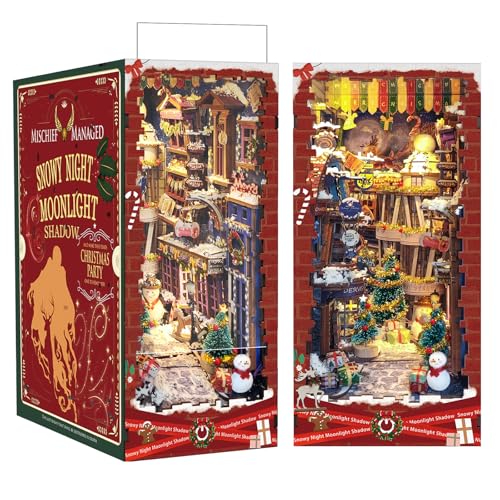 RONSTONE DIY Book Nook Kit - Miniatur Puppenhaus Booknook Kit mit LED-Licht - 3D Holz Puzzle Weihnachten Straßenszene Buchstütze Bücherregaleinsatz Dekor für Erwachsene RONSTONE DIY Book Nook Kit - Miniatur Puppenhaus Booknook Kit mit LED-Licht - 3D Holz Puzzle Weihnachten Straßenszene Buchstütze Bücherregaleinsatz Dekor für Erwachsene von RONSTONE