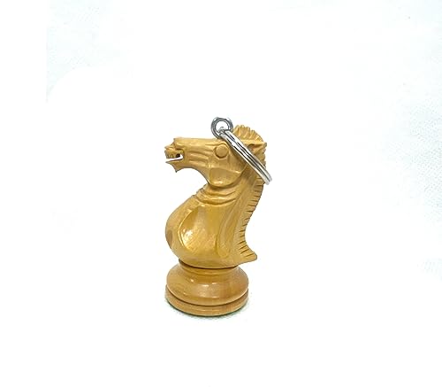 ROOGU Schlüsselanhänger Holz echte Schachfigur Springer Pferd Holz Indien von ROOGU