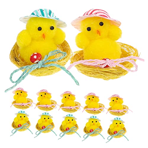 RORPOIR 12 Stück Teiliges Plüschküken Osterdeko Niedliche Stoffküken Osterfest Party Wohnraumdekoration Sicheres Material Geschenkidee von RORPOIR