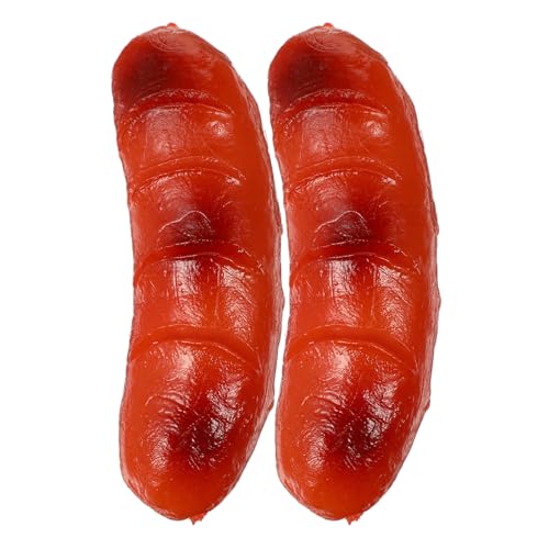 RORPOIR 2 Stück Gefälschtes Realistisches Essen Kunstnahrung Zur Dekoration Faux-hot-Dog-Ornament Hot Dog Model Foto Requisite Simulierter Hotdog Wurst-Display-Modell Gefälschte Wurst PVC von RORPOIR