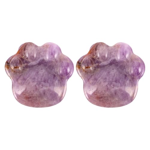 RORPOIR 2 Stück Pfotenform-Kristall – Amethyst-Kristall-Schnitzsteinfigur, Edelstein-Ornament für selbstgemachten Schmuck, Halskette, Schreibtisch, Bücherregal und Heimdekoration RORPOIR 2 Stück Pfotenform-Kristall – Amethyst-Kristall-Schnitzsteinfigur, Edelstein-Ornament für selbstgemachten Schmuck, Halskette, Schreibtisch, Bücherregal und Heimdekoration von RORPOIR