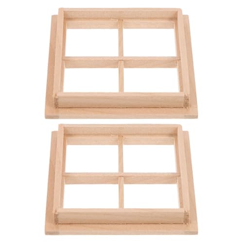 RORPOIR 2 Stück Puppenhaus-Miniaturfenster: 4-Scheiben-Fensterrahmen aus Holz, Möbelzubehör – für Puppenhausszene, DIY-Bastelraumdekoration, Mikrolandschaftsmodelle RORPOIR 2 Stück Puppenhaus-Miniaturfenster: 4-Scheiben-Fensterrahmen aus Holz, Möbelzubehör – für Puppenhausszene, DIY-Bastelraumdekoration, Mikrolandschaftsmodelle von RORPOIR