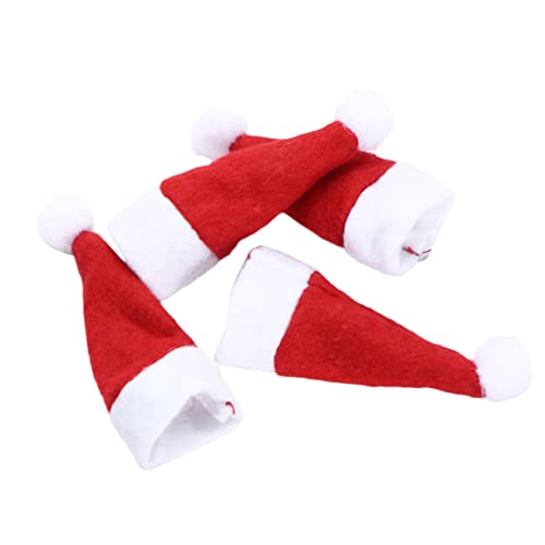 RORPOIR 24 Stück Teiliges Mini Weihnachtsmützen aus Strapazierfähigem Vliesstoff Wiederverwendbare Lollipop Hüte zur Weihnachtsdeko Festliche Candy Caps für Party und Laden Dekoration von RORPOIR