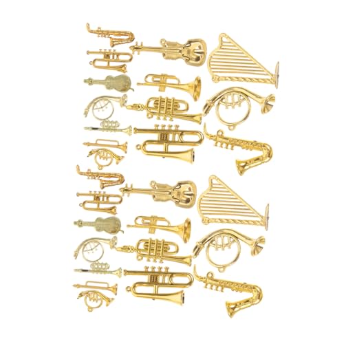 RORPOIR 28 Stück Teiliges Miniatur Weihnachtsbaumschmuck mit Gitarre Trompete Saxophon Violine für DIY Basteln Familienaktivität Leichte Hängedeko Vielseitig Wiederverwendbar von RORPOIR