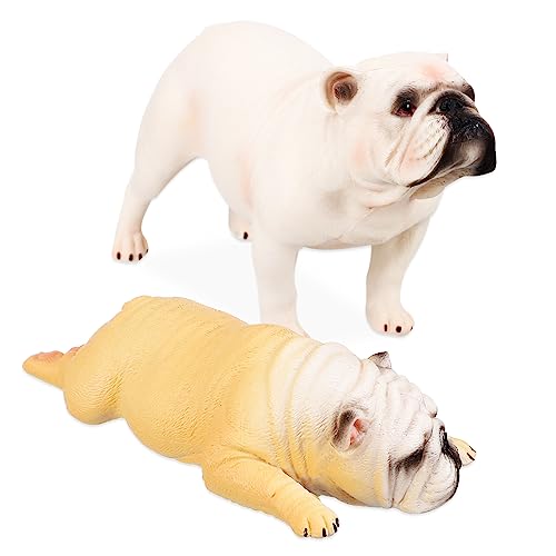 RORPOIR 2St Simulationsfigur Einer Bulldogge Welpe Bulldogge für sie Hunde-PIPI-Pad Hundepflegeset Hundepuzzle tierfiguren für hühner Bulldoggenfigur Hundefigur Plastik von RORPOIR