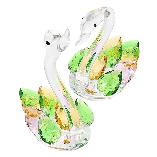 RORPOIR Kristall Schwan Statue Schwan Figurine Set Elegante Schwan Für Hochzeit Home Office Desktop von RORPOIR