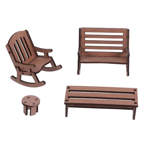 RORPOIR 4 Stück Mikrolandschaftsmöbel Puppenstubenmöbel Puppenstubenbank Mini Möbel Set Dekoration Puppenhaus kleine rockige Bank Miniaturstühle für Puppenhaus Holz Light Brown RORPOIR 4 Stück Mikrolandschaftsmöbel Puppenstubenmöbel Puppenstubenbank Mini Möbel Set Dekoration Puppenhaus kleine rockige Bank Miniaturstühle für Puppenhaus Holz Light Brown von RORPOIR