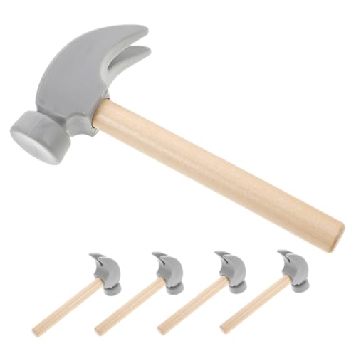 RORPOIR 5 Stück Teiliges Holzhammer Pädagogisch Fördert Feinmotorik und Hand-Augen-Koordination Vielseitig für Rollenspiele und Geburtstagsfeiern Kindgerechte Nachbildung von von RORPOIR