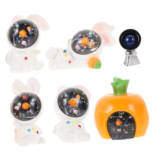 RORPOIR Astronauten-Ornamente 6 Stück Spielzeug Harz Hasenfiguren Für Die Dekoration von RORPOIR