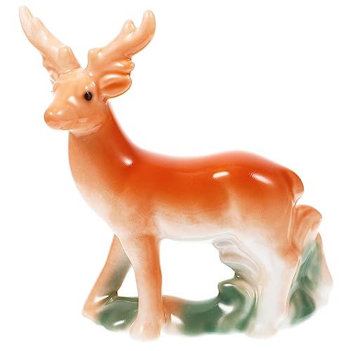 RORPOIR Keramik Hirsch Statue Garten Ornament Miniatur Tier Figur Dekorative Keramik Tier Dekoration von RORPOIR