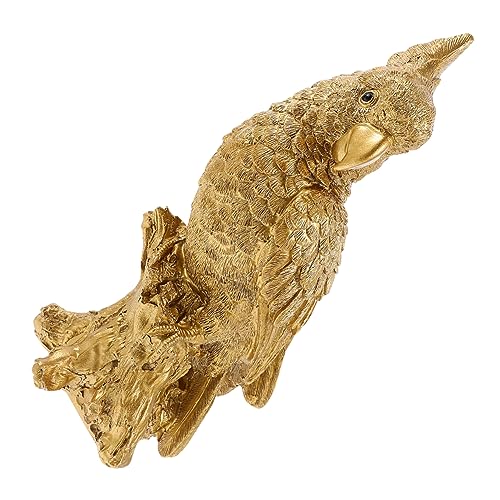 RORPOIR Kunstharz Papageienfigur Papageien Kauspielzeug Kleine Papageienfigur Goldene Dekorative Vogelverzierung RORPOIR Kunstharz Papageienfigur Papageien Kauspielzeug Kleine Papageienfigur Goldene Dekorative Vogelverzierung von RORPOIR