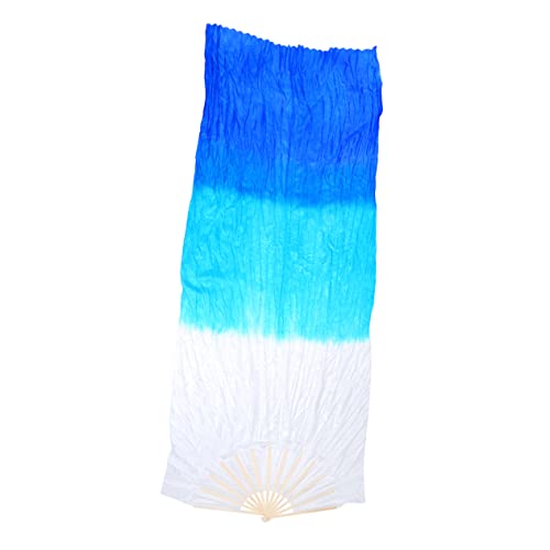 RORPOIR Länglicher Bauchtanz Fächer Seide und mit Farbverlauf Weiß und Dunkelblau für Tänze Accessoire für Damen RORPOIR Länglicher Bauchtanz Fächer Seide und mit Farbverlauf Weiß und Dunkelblau für Tänze Accessoire für Damen von RORPOIR