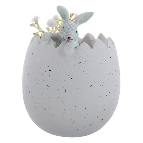 RORPOIR Osterhase Muschel Blumentopf Mini Harz Figur Pflanzer Topf Für Wohnkultur von RORPOIR