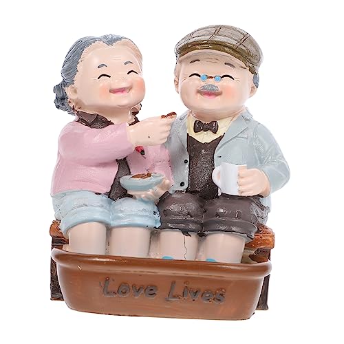 RORPOIR Miniatur Alte Mann Oma Statue Kuchen Ornament Desktop Decor Geburtstag Partei Liefert Harz von RORPOIR