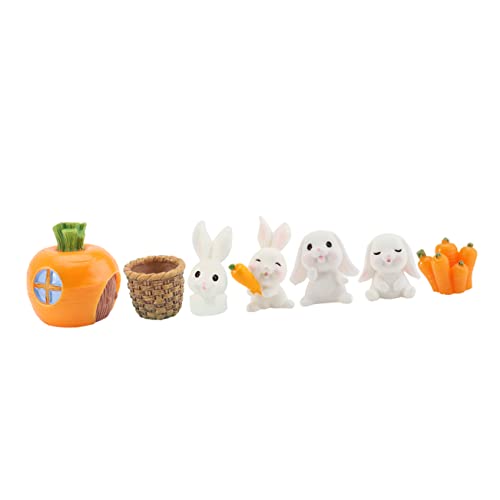 RORPOIR Set Mit 6 Mini-PVC-Figuren Der Hasen-Serie Zur Gartendekoration Lebendige Hasen-Ornamente Für Zuhause von RORPOIR
