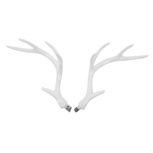 RORPOIR Weißes Realistisches Hirschgeweih Haar-accessoire DIY Haar-deko Prop für Party und Weihnachtsfest Stilvolles Bastelmaterial Kreativer Geweih Kopfschmuck für Halloween und von RORPOIR