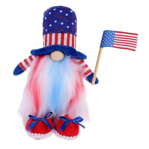 RORPOIR Wichtelpuppe Zum Unabhängigkeitstag Stehende Statue Mit Flagge Heimdekoration Wichtelfestschmuck RORPOIR Wichtelpuppe Zum Unabhängigkeitstag Stehende Statue Mit Flagge Heimdekoration Wichtelfestschmuck von RORPOIR