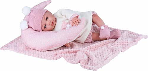 Rosa Toys Puppe Reborn 46 cm mit Kissen - Plüschtier Mond und Decke Rosa Toys Puppe Reborn 46 cm mit Kissen - Plüschtier Mond und Decke von ROSATOYS
