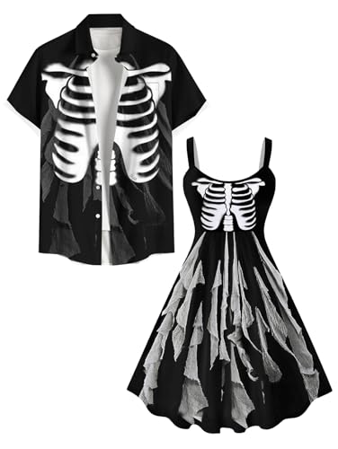 ROSE GAL Matchable Couples 3D Skelett Print Halloween Outfits, Herren Schwarz, L ROSE GAL Matchable Couples 3D Skelett Print Halloween Outfits, Herren Schwarz, L von ROSE GAL