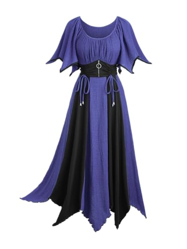 ROSE GAL Rosegal Damen-Kleid, Übergröße, mittelalterliches Renaissance-Kostüm, viktorianisches Kleid, Farbblock, strukturierte Glockenärmel, Violett, 1X ROSE GAL Rosegal Damen-Kleid, Übergröße, mittelalterliches Renaissance-Kostüm, viktorianisches Kleid, Farbblock, strukturierte Glockenärmel, Violett, 1X von ROSE GAL