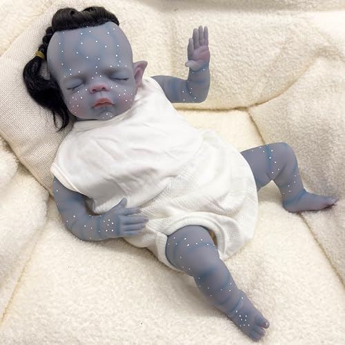 ROSHUAN 16 Zoll Reborn Baby Puppen Avatar 3D Gedruckt Lebensechte Neugeborene Babypuppen Weicher Gewichteter Körper Realistische Schlafen Babys Handgefertigte Spielzeug für Kinder von ROSHUAN