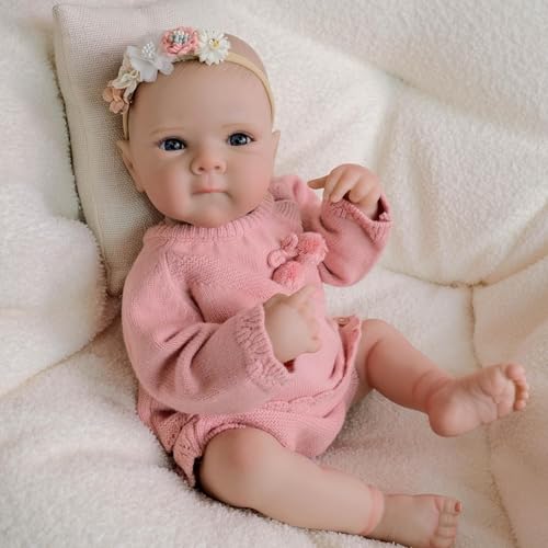 ROSHUAN 18 Zoll 48 cm Baby Puppen Reborn Anatomisch Korrektes Mädchen Vollsilikon Vinyl Realistische Neugeborene Baby Puppen Silikon Vollkörper Waschbar Spielzeug Geschenke ROSHUAN 18 Zoll 48 cm Baby Puppen Reborn Anatomisch Korrektes Mädchen Vollsilikon Vinyl Realistische Neugeborene Baby Puppen Silikon Vollkörper Waschbar Spielzeug Geschenke von ROSHUAN