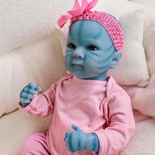 ROSHUAN 18 Zoll Realistische Reborn Baby Puppen Avatar Mädchen Handgemachte Reborn Babypuppe Lebensechte Weiche Full Vinyl Körper Sieht Wie EIN echtes Baby Puppe Spielzeug von ROSHUAN