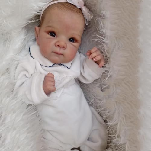 ROSHUAN 18 Zoll Reborn Baby Puppen Silikon Vollvinyl Körper Mädchen Anatomisch Korrekt Realistisch Leben wie Neugeborenes Baby Puppen Kinder Alter 3+ von ROSHUAN