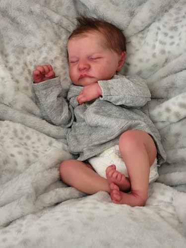 ROSHUAN 19 Zoll Realistische Reborn Baby Puppen Junge Lebensechte Neugeborene Babypuppen die echtes Leben mit Ganzkörper Vinyl Handgemachte Spielzeug Kinder von ROSHUAN