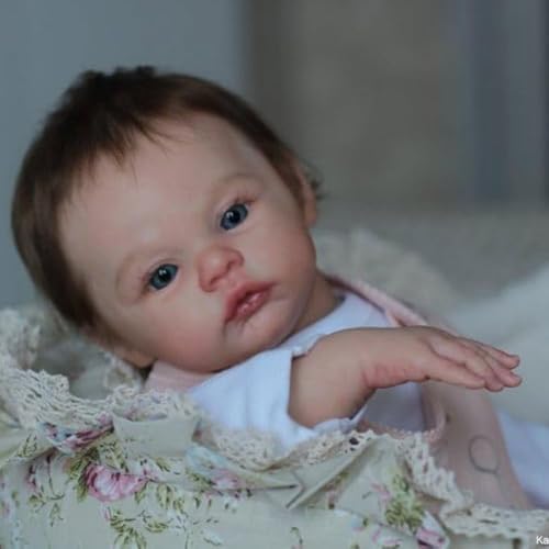ROSHUAN 19zoll 48cm Lebensechte Babypuppe Reborn Baby Puppen Körper aus weichem Vinyl Puppe Junge wie echtes Toddler Realistische Neugeborenes Babypuppen von ROSHUAN