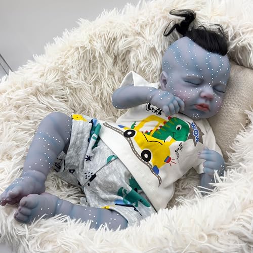 ROSHUAN 20 Zoll Lebensechte Babypuppes Avatar Auge Geschlossene Handgemachte Reborn Baby Puppen Junge Soft Voll Vinyl Niedliche Neugeborene Puppe Echte Größe von ROSHUAN