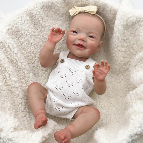 ROSHUAN 20 Zoll Reborn Baby Puppen Silikon Ganzkörper Weiches Vinyl Anatomisch Korrektes Mädchen Lebensecht Realistische Neugeborene Babypuppe mit Fütterung Kit für Kinder Alter 3+ ROSHUAN 20 Zoll Reborn Baby Puppen Silikon Ganzkörper Weiches Vinyl Anatomisch Korrektes Mädchen Lebensecht Realistische Neugeborene Babypuppe mit Fütterung Kit für Kinder Alter 3+ von ROSHUAN