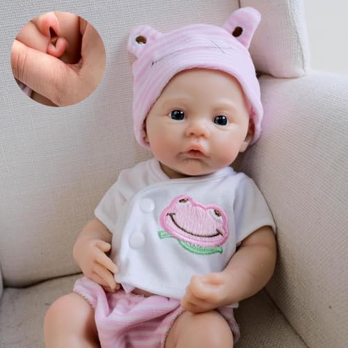 ROSHUAN 30,5 cm Mini Realistische Reborn Babypuppen Silikon Ganzkörper Mädchen Handgemachte Gemalte Silikon Reborn Babies Puppen Lebensechte Neugeborene Babypuppe für 3 Jahre alte Kinder ROSHUAN 30,5 cm Mini Realistische Reborn Babypuppen Silikon Ganzkörper Mädchen Handgemachte Gemalte Silikon Reborn Babies Puppen Lebensechte Neugeborene Babypuppe für 3 Jahre alte Kinder von ROSHUAN