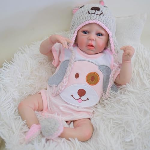 ROSHUAN 45,7 cm realistische Reborn-Babypuppen, weicher Stoffkörper, lebensechte Babypuppen, blaue Augen, die echt aussehen, für Neugeborene, handgefertigtes Spielzeug, Weihnachtsgeschenke für Kinder ROSHUAN 45,7 cm realistische Reborn-Babypuppen, weicher Stoffkörper, lebensechte Babypuppen, blaue Augen, die echt aussehen, für Neugeborene, handgefertigtes Spielzeug, Weihnachtsgeschenke für Kinder von ROSHUAN