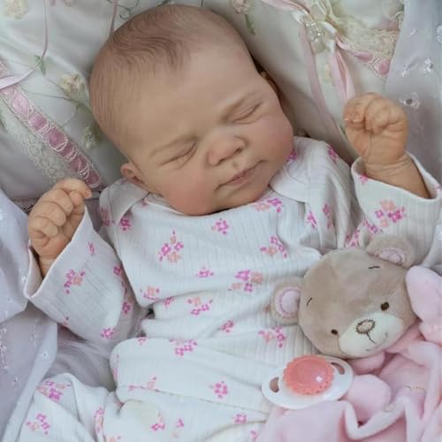 ROSHUAN 45,7 cm realistische Reborn Babypuppen Silikon Ganzkörper Real Life Babypuppe Anatomisch korrekt Junge Weiches Vinyl, das echt lebensecht aussehen Neugeborene schlafende Babies Puppen ROSHUAN 45,7 cm realistische Reborn Babypuppen Silikon Ganzkörper Real Life Babypuppe Anatomisch korrekt Junge Weiches Vinyl, das echt lebensecht aussehen Neugeborene schlafende Babies Puppen von ROSHUAN