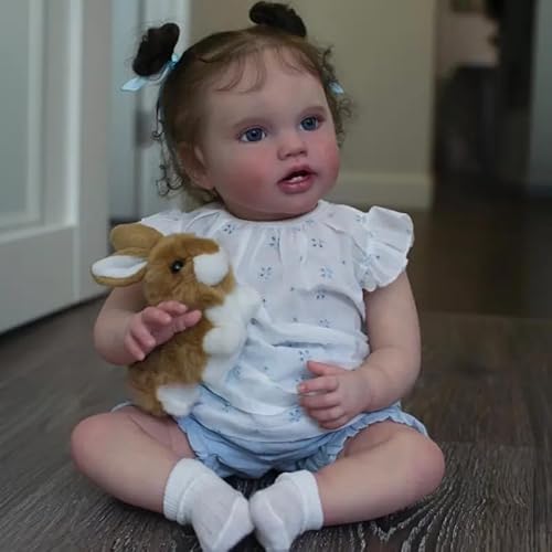 ROSHUAN 61 cm realistische Reborn-Kleinkind-Puppen, große Größe, Reborn-Babypuppen, beschwerter weicher Stoffkörper, der echt aussieht, lebensechte Kleinkindpuppe für Kinder ab 3 Jahren ROSHUAN 61 cm realistische Reborn-Kleinkind-Puppen, große Größe, Reborn-Babypuppen, beschwerter weicher Stoffkörper, der echt aussieht, lebensechte Kleinkindpuppe für Kinder ab 3 Jahren von ROSHUAN