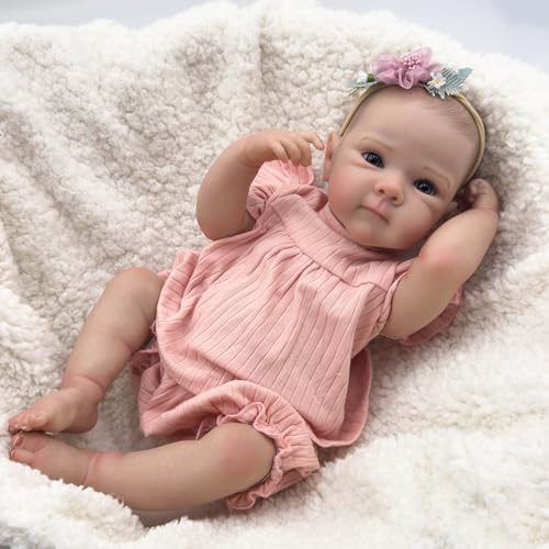 ROSHUAN Anatomisch Korrekte Baby-Puppe Mädchen 18 Zoll 48 cm Reborn Realistische Baby-Mädchen Silikon-Baby-Puppen, Die Wie Bebe-Babys Aussehen Gewicht Neugeborene Reborn-Baby-Puppen Geschenke ROSHUAN Anatomisch Korrekte Baby-Puppe Mädchen 18 Zoll 48 cm Reborn Realistische Baby-Mädchen Silikon-Baby-Puppen, Die Wie Bebe-Babys Aussehen Gewicht Neugeborene Reborn-Baby-Puppen Geschenke von ROSHUAN