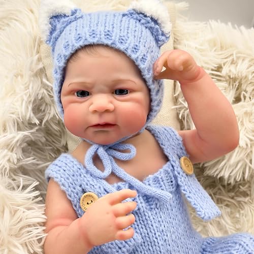 ROSHUAN Anatomisch korrekte Babypuppe, 43,2 cm, realistische Reborn-Baby-Puppen, Silikon, Ganzkörper-Vinyl-Babys, die echt aussehen wie Frühchen mit Augen für Kinder ab 3 Jahren ROSHUAN Anatomisch korrekte Babypuppe, 43,2 cm, realistische Reborn-Baby-Puppen, Silikon, Ganzkörper-Vinyl-Babys, die echt aussehen wie Frühchen mit Augen für Kinder ab 3 Jahren von ROSHUAN