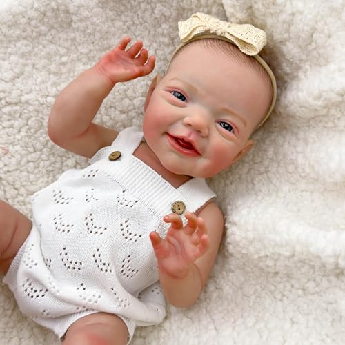 ROSHUAN Anatomisch korrekte Babypuppe für Mädchen, 50,8 cm, süßes lächelndes Neugeborenenes, weiches Vinyl, Ganzkörper-Silikon, realistische Babypuppe, Spielzeug, Geschenke für Kinder ab 3 Jahren ROSHUAN Anatomisch korrekte Babypuppe für Mädchen, 50,8 cm, süßes lächelndes Neugeborenenes, weiches Vinyl, Ganzkörper-Silikon, realistische Babypuppe, Spielzeug, Geschenke für Kinder ab 3 Jahren von ROSHUAN