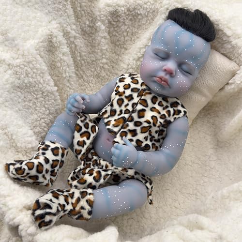 ROSHUAN Avatar Reborn Babypuppen 50,8 cm Realistische Reborn Babypuppen Vinyl Ganzkörper Neugeborenes Anatomisch Korrekt Baby Boy Handmade Real Life Like Baby Dolls Avatar mit Wurzelhaar von ROSHUAN