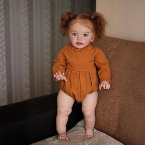 ROSHUAN Big Reborn Kleinkind-Mädchen, 66 cm, stehend, lebensecht, realistisch, Babypuppe, Kleinkind, Mädchen, Augen, offen, weicher Tuch, Körper, echte Größe, Babypuppen, verwurzeltes Haar ROSHUAN Big Reborn Kleinkind-Mädchen, 66 cm, stehend, lebensecht, realistisch, Babypuppe, Kleinkind, Mädchen, Augen, offen, weicher Tuch, Körper, echte Größe, Babypuppen, verwurzeltes Haar von ROSHUAN