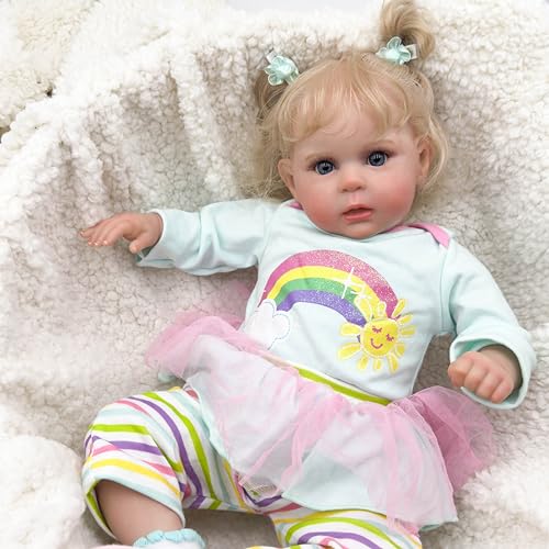 ROSHUAN Blonde Reborn-Baby-Puppen Augen Offen 20 Zoll 50 cm Realistische Neugeborene Baby-Puppen Mädchen Silikon Leben Größe Baby-Puppen, Die Echte Niedliche Mädchen Puppen Aussehen ROSHUAN Blonde Reborn-Baby-Puppen Augen Offen 20 Zoll 50 cm Realistische Neugeborene Baby-Puppen Mädchen Silikon Leben Größe Baby-Puppen, Die Echte Niedliche Mädchen Puppen Aussehen von ROSHUAN