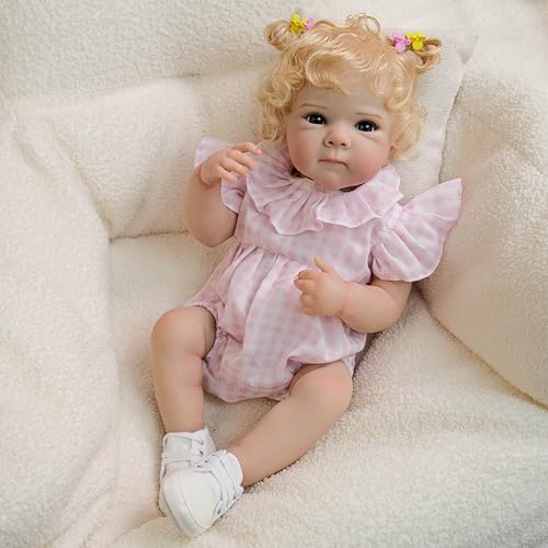 ROSHUAN Blonde Reborn Baby Puppen Realistisches Mädchen 18 Zoll 48 cm Real Life Baby Puppen Die Realistisch Aussehen Mädchen Silikon Ganzkörper Vinyl Waschbar Spielzeug Für Kinder 3+ ROSHUAN Blonde Reborn Baby Puppen Realistisches Mädchen 18 Zoll 48 cm Real Life Baby Puppen Die Realistisch Aussehen Mädchen Silikon Ganzkörper Vinyl Waschbar Spielzeug Für Kinder 3+ von ROSHUAN