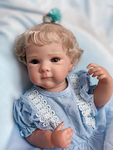 ROSHUAN Blonde realistische Reborn Babypuppen Mädchen 45,7 cm Ganzkörper-Silikon-Vinyl anatomisch korrekt Baby Mädchen lebensechte Babypuppen, die echt aussehen Größe Puppe Spielzeug Geschenke ROSHUAN Blonde realistische Reborn Babypuppen Mädchen 45,7 cm Ganzkörper-Silikon-Vinyl anatomisch korrekt Baby Mädchen lebensechte Babypuppen, die echt aussehen Größe Puppe Spielzeug Geschenke von ROSHUAN